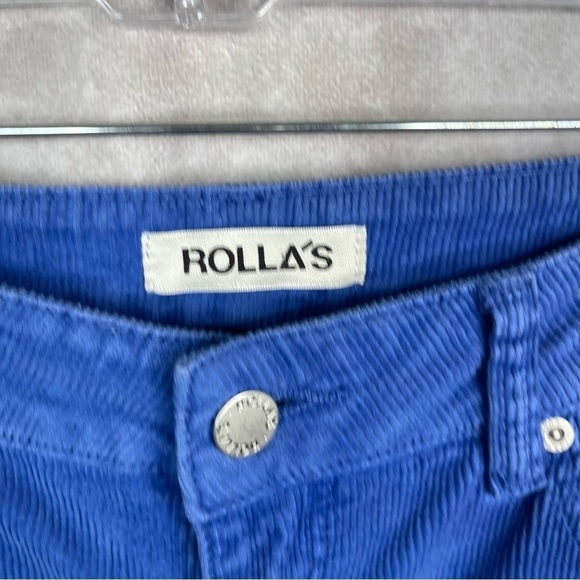 Rolla's Original High Rise Straight Corduroy Crop Pants In Blue Women's Size 27 - Picture 7 of 7